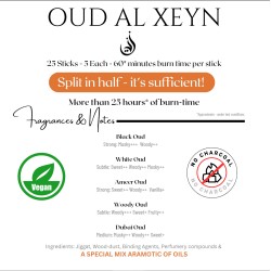 OUD AL XEYN - OUD STICKS (BUKHOOR) - 25 STICKS - NO CHARCOAL